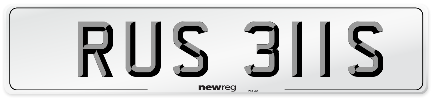 RUS 311S Number Plate from New Reg